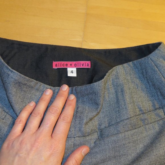 ALICE + OLIVIA grey wool dress pants trousers 4 S - Picture 3 of 6